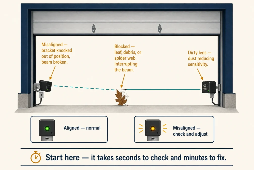 Photo-Eye Sensors Are Blocked, Dirty, or Misaligned